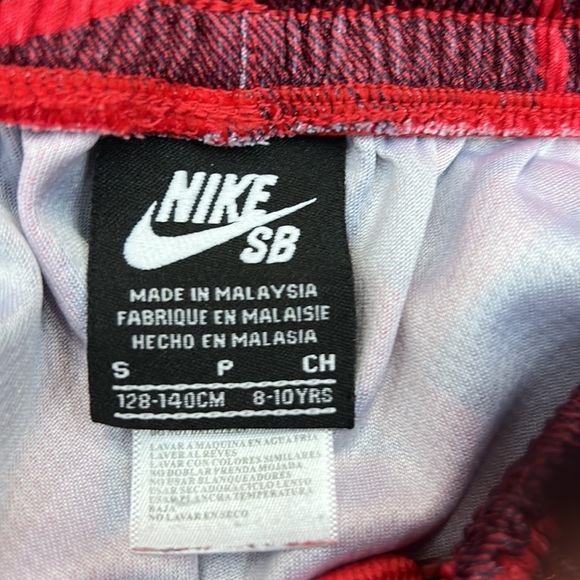 NIKE SB Boys Knit Athletic Basketball Drawstring Shorts Teal Blue Red size S 7/8 - Picture 5 of 6
